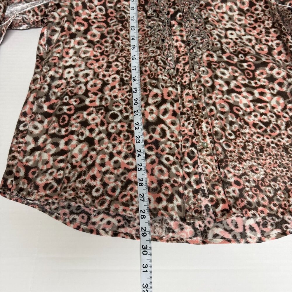 Ruby Rd Pink Leopard Luster Print, Ruffles, Long … - image 7